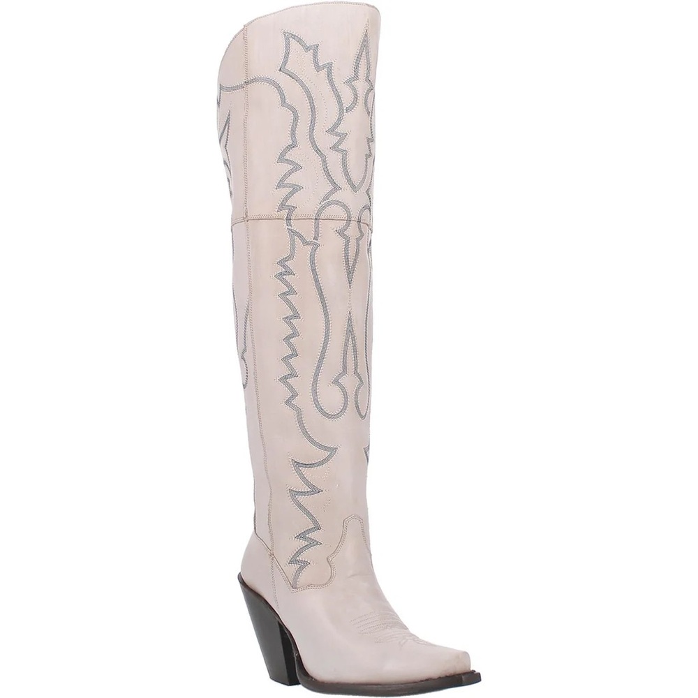Stylish Cream Knee-High Boots